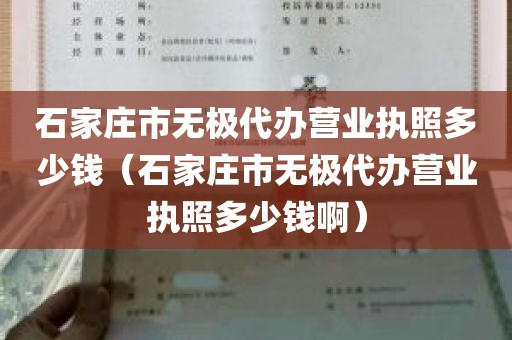 石家庄市无极代办营业执照多少钱（石家庄市无极代办营业执照多少钱啊）