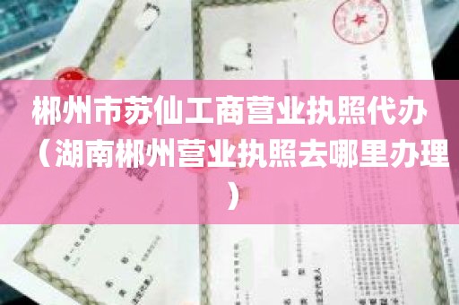 郴州市苏仙工商营业执照代办（湖南郴州营业执照去哪里办理）