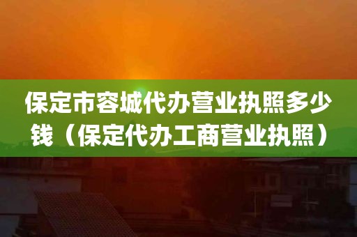 保定市容城代办营业执照多少钱（保定代办工商营业执照）