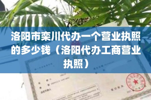 洛阳市栾川代办一个营业执照的多少钱（洛阳代办工商营业执照）