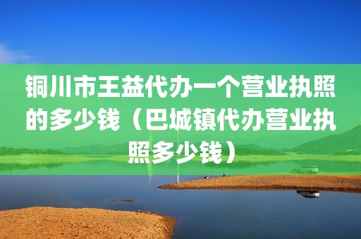 铜川市王益代办一个营业执照的多少钱（巴城镇代办营业执照多少钱）