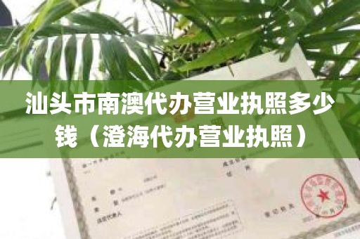 汕头市南澳代办营业执照多少钱（澄海代办营业执照）