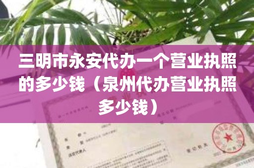 三明市永安代办一个营业执照的多少钱（泉州代办营业执照多少钱）