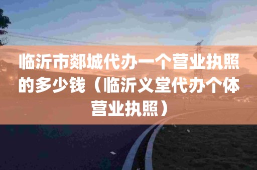 临沂市郯城代办一个营业执照的多少钱（临沂义堂代办个体营业执照）