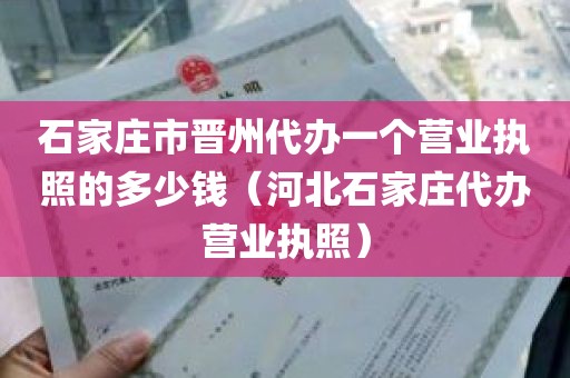 石家庄市晋州代办一个营业执照的多少钱（河北石家庄代办营业执照）