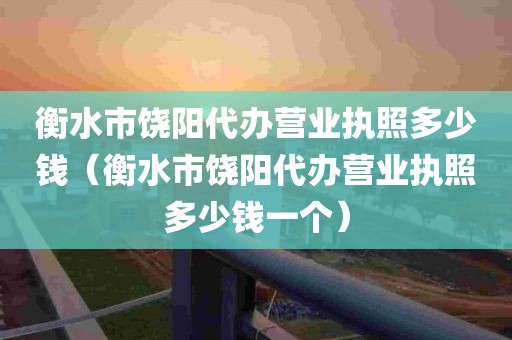 衡水市饶阳代办营业执照多少钱（衡水市饶阳代办营业执照多少钱一个）