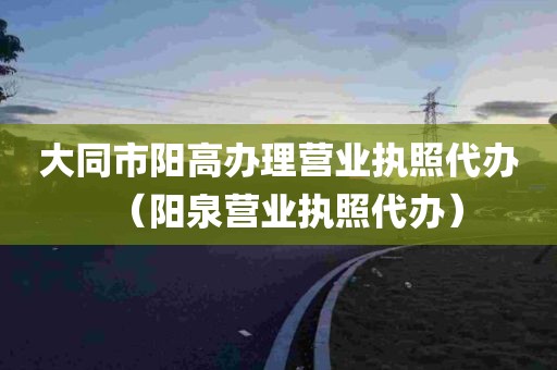 大同市阳高办理营业执照代办（阳泉营业执照代办）