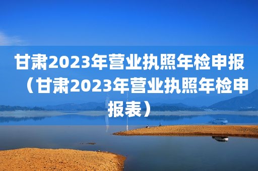 甘肃2023年营业执照年检申报（甘肃2023年营业执照年检申报表）