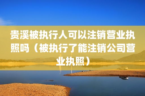 贵溪被执行人可以注销营业执照吗（被执行了能注销公司营业执照）