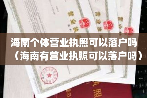 海南个体营业执照可以落户吗（海南有营业执照可以落户吗）