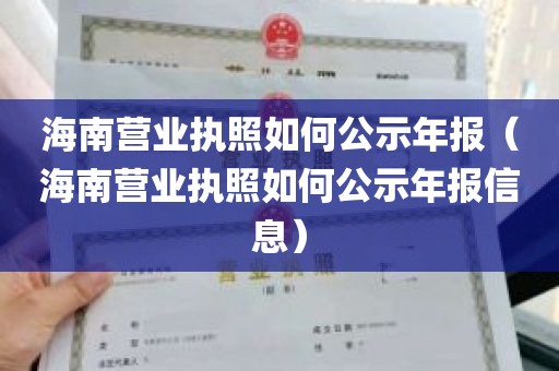 海南营业执照如何公示年报（海南营业执照如何公示年报信息）