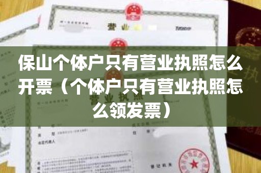 保山个体户只有营业执照怎么开票（个体户只有营业执照怎么领发票）