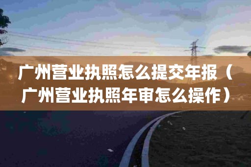 广州营业执照怎么提交年报（广州营业执照年审怎么操作）