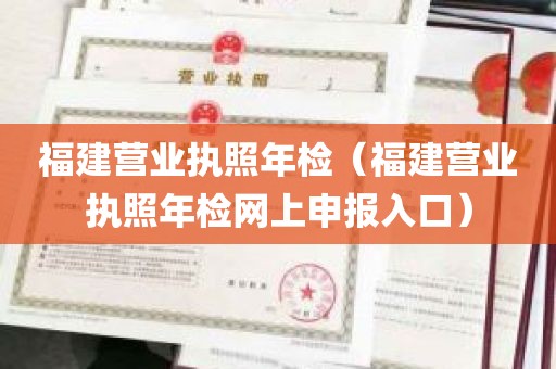 福建营业执照年检（福建营业执照年检网上申报入口）