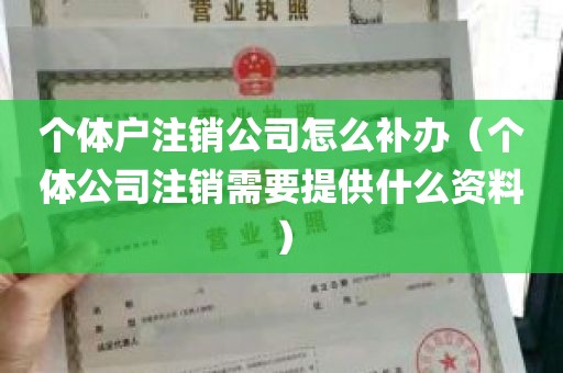 个体户注销公司怎么补办（个体公司注销需要提供什么资料）