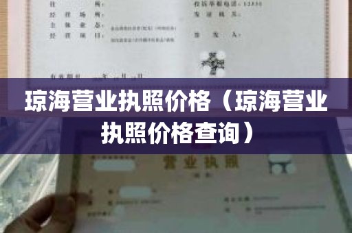 琼海营业执照价格（琼海营业执照价格查询）