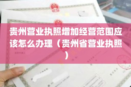 贵州营业执照增加经营范围应该怎么办理（贵州省营业执照）