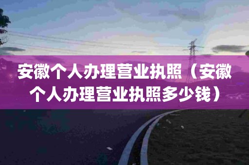 安徽个人办理营业执照（安徽个人办理营业执照多少钱）