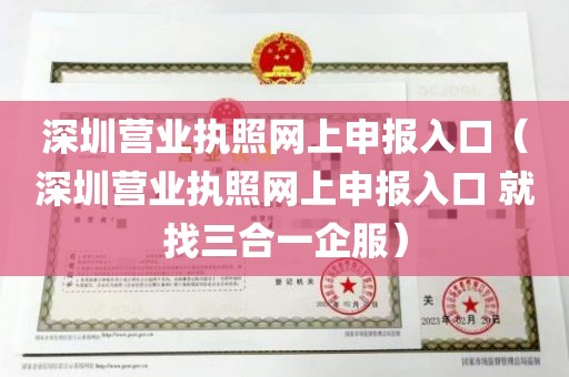 深圳营业执照网上申报入口（深圳营业执照网上申报入口 就找三合一企服）