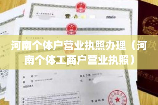 河南个体户营业执照办理（河南个体工商户营业执照）