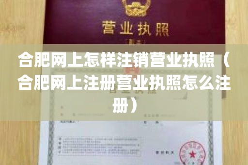 合肥网上怎样注销营业执照（合肥网上注册营业执照怎么注册）