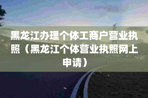 黑龙江办理个体工商户营业执照（黑龙江个体营业执照网上申请）