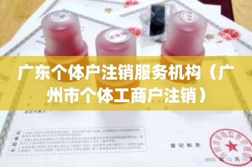 广东个体户注销服务机构（广州市个体工商户注销）