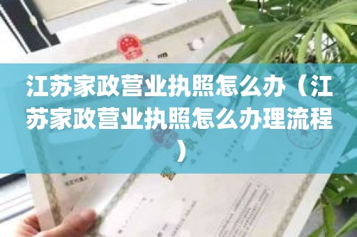 江苏家政营业执照怎么办（江苏家政营业执照怎么办理流程）