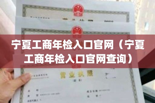 宁夏工商年检入口官网（宁夏工商年检入口官网查询）