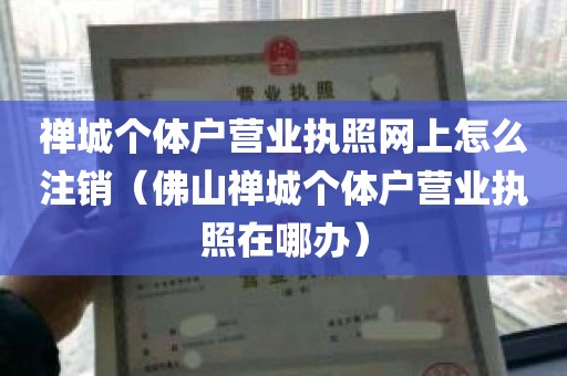 禅城个体户营业执照网上怎么注销（佛山禅城个体户营业执照在哪办）