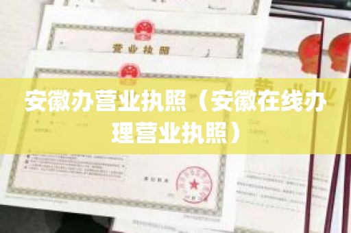 安徽办营业执照（安徽在线办理营业执照）