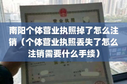 南阳个体营业执照掉了怎么注销（个体营业执照丢失了怎么注销需要什么手续）