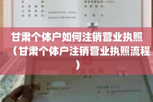 甘肃个体户如何注销营业执照（甘肃个体户注销营业执照流程）