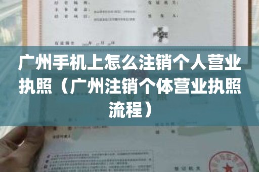 广州手机上怎么注销个人营业执照（广州注销个体营业执照流程）