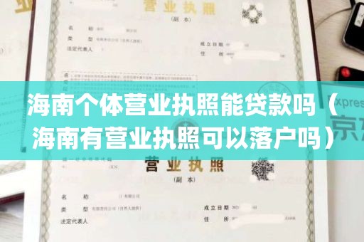 海南个体营业执照能贷款吗（海南有营业执照可以落户吗）