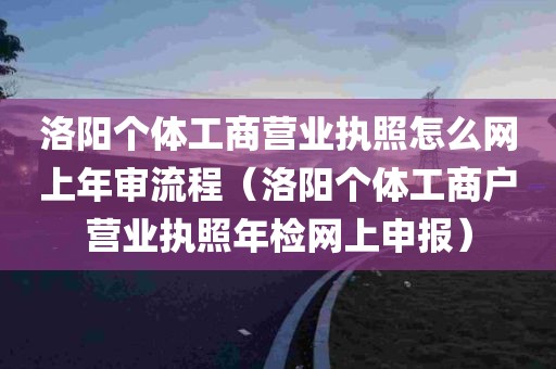 洛阳个体工商营业执照怎么网上年审流程（洛阳个体工商户营业执照年检网上申报）