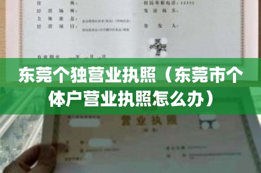 东莞个独营业执照（东莞市个体户营业执照怎么办）