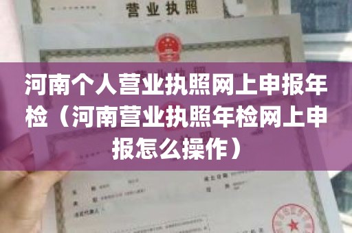 河南个人营业执照网上申报年检（河南营业执照年检网上申报怎么操作）