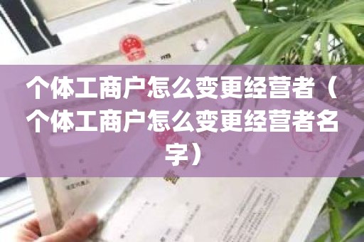 个体工商户怎么变更经营者（个体工商户怎么变更经营者名字）