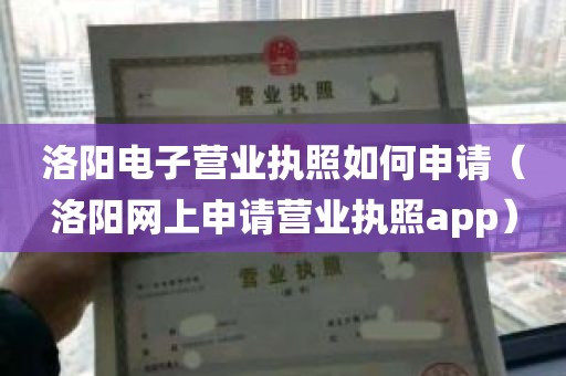 洛阳电子营业执照如何申请（洛阳网上申请营业执照app）