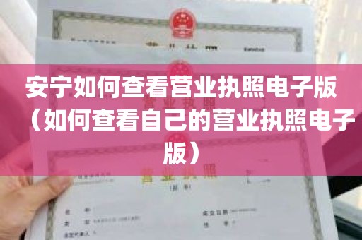 安宁如何查看营业执照电子版（如何查看自己的营业执照电子版）