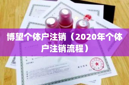 博望个体户注销（2020年个体户注销流程）