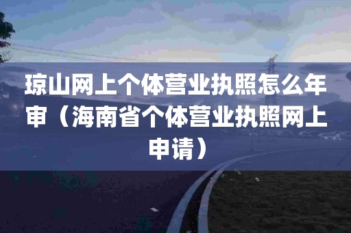 琼山网上个体营业执照怎么年审（海南省个体营业执照网上申请）