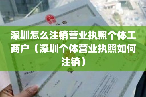 深圳怎么注销营业执照个体工商户（深圳个体营业执照如何注销）