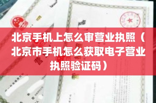 北京手机上怎么审营业执照（北京市手机怎么获取电子营业执照验证码）