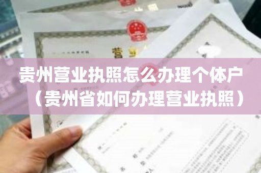 贵州营业执照怎么办理个体户（贵州省如何办理营业执照）