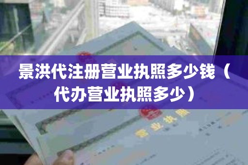 景洪代注册营业执照多少钱（代办营业执照多少）