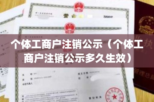 个体工商户注销公示（个体工商户注销公示多久生效）