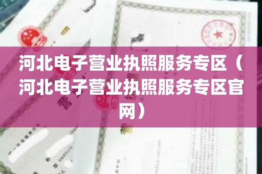 河北电子营业执照服务专区（河北电子营业执照服务专区官网）