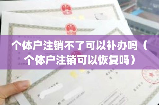 个体户注销不了可以补办吗（个体户注销可以恢复吗）